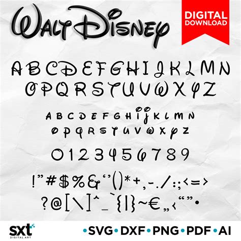 Walt Disney Font Svg Disney Font Cricut Fonts Svg Files For Etsy