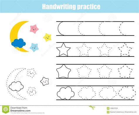 Handwriting Practice Sheet Educational Children Game Printable