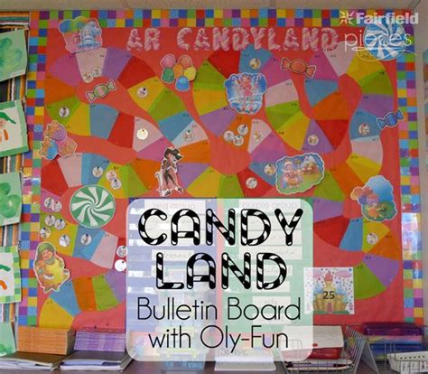A Candy Land Bulletin Board With Lots Of Pictures On It And The Words