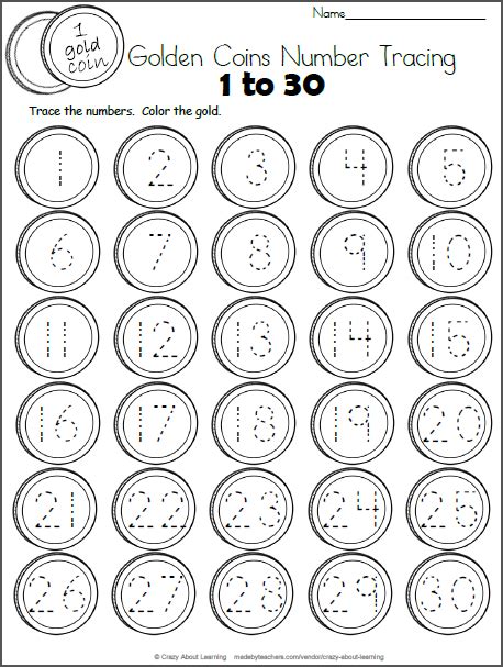 Numbers To 30 Worksheet