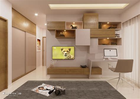 One of my pet peeves is miniature bedside tables. Tv unit with study table & bookshelf | Study table designs ...