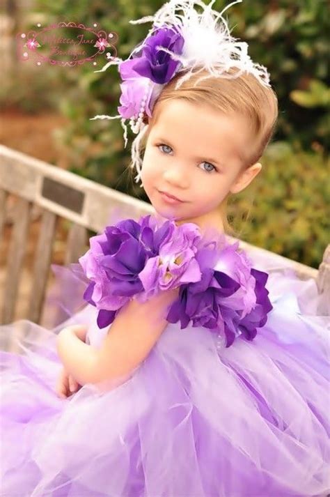 Shades Of Purple Feather Flower Girl Tutu Dresses Flower Girl Dresses