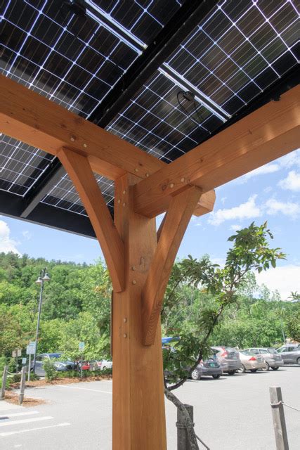 Timber Frame And Solar Suncommons Solar Canopy New Energy Works