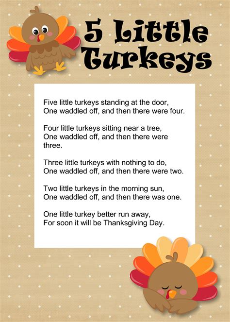 5 Little Turkeys Felt Pattern Thanksgiving Song For Preschoolers Teaching In The Home