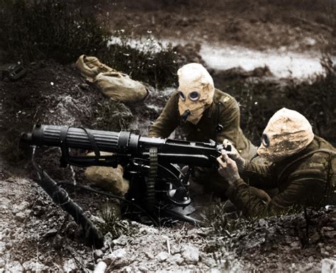 British Vickers Machine Gun Crew July 1916 Colorization