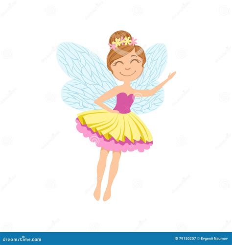 Cute Fairy In Layetutu Girly Cartoon Character Stock Vector