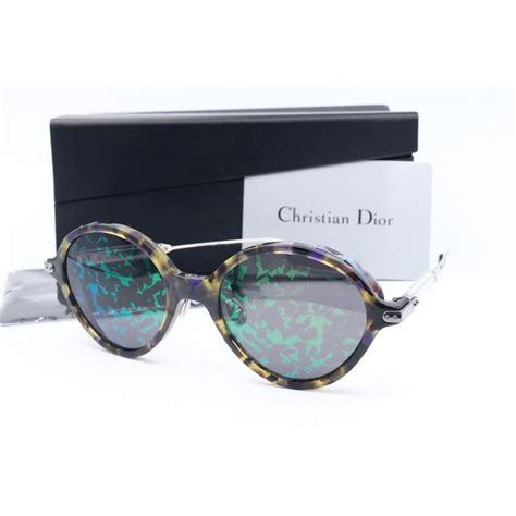 christian dior umbrage 0x8tw round havana sunglasses grey green mirror lens 027413725269