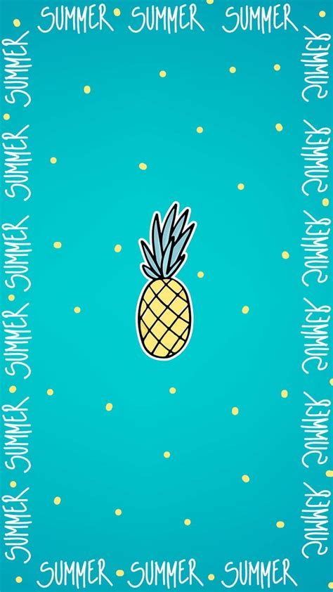 Download Cute Pineapple Cartoon Summer Wallpaper