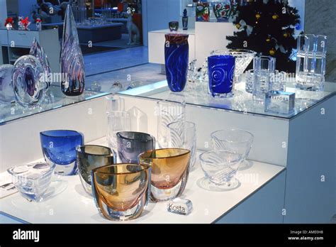 Crystal glass by Kosta Boda of Sweden in Stockholm department store Stock Photo: 8705559 - Alamy