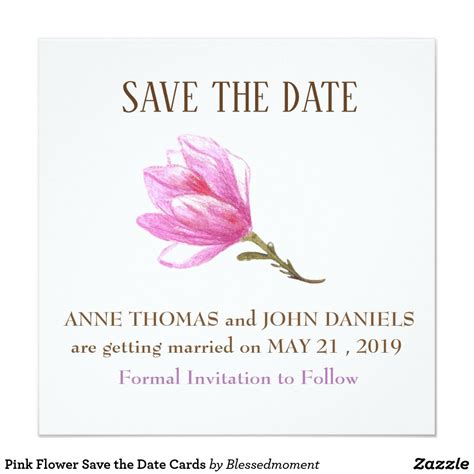 Should you give flowers on first date? Pink Flower Save the Date Cards | Zazzle.com (With images ...