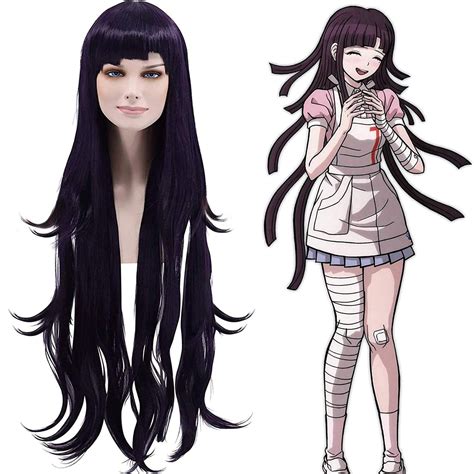 Danganronpa Mikan Tsumiki Cosplay Wig Costume Dark Purple Free Wig