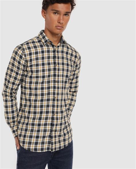 Camisa de hombre regular de cuadros amarilla · Only & Sons · Moda · El