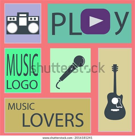 Music Festival Logo Collection Flat Design Stock Vector Royalty Free