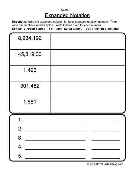 Writing Numbers In Expanded Form Worksheet Worksheets For Kindergarten