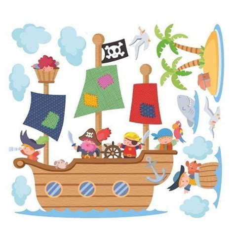 Vinilo Infantil Decorativo Gran Barco Pirata