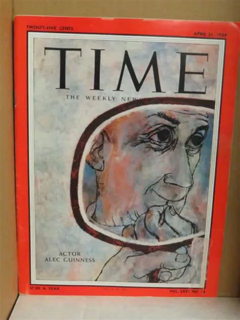 Time Magazine April 21 1958 Actor Alec Guinness On The Cover 299