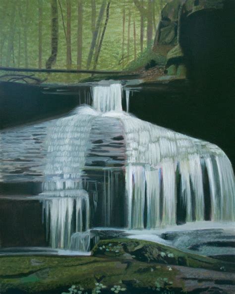 Waterfall Acrylic Painting By Rollingboxes On Deviantart