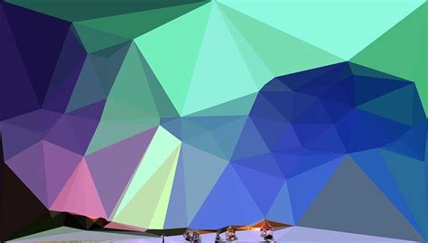Abstract Art Landscape Of Triangles Digital Art By Elena Kosvincheva
