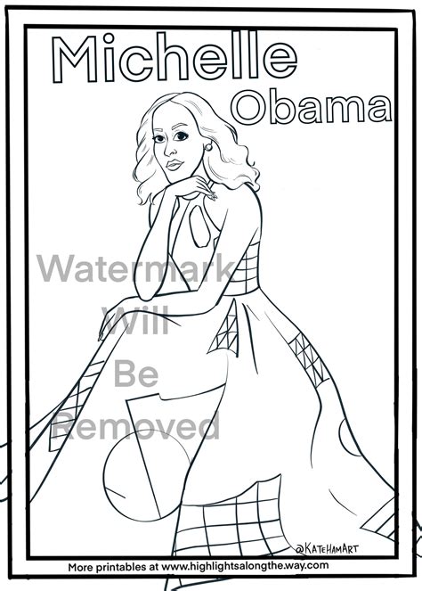 First Lady Michelle Obama Instant Download Printable Black Etsy