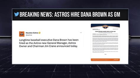 Astros Hire Dana Brown As New General Manager Youtube