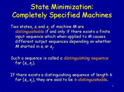 State Minimization Completely Specified Machines Stgs May Contain