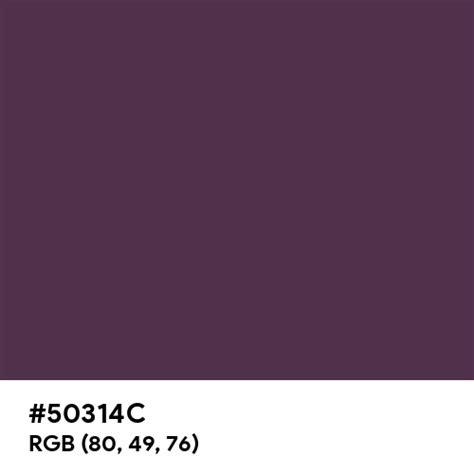 Deep Purple Pantone Color Hex Code Is 50314c