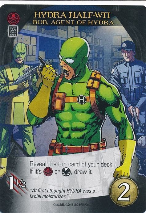 Bob Agent Of Hydra Upper Deck Marvel Legendary Deadpool Hydra Half Wit