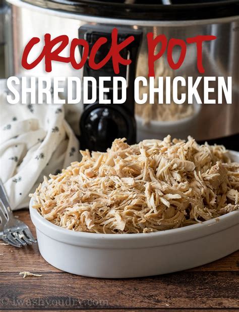 Easy Crockpot Shredded Chicken I Wash You Dry