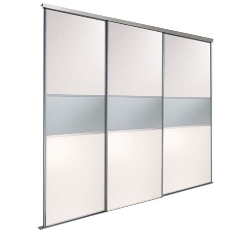 A change in the style of wardrobes that are present can really freshen up that look and adding sliding doors to your design surely helps in not just. Fineline White & Mirror Sliding Wardrobe Door Kit (H)2.22 ...