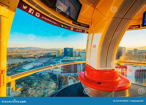 The High Roller Observation Wheel Giant Ferries Wheel On The Las Vegas