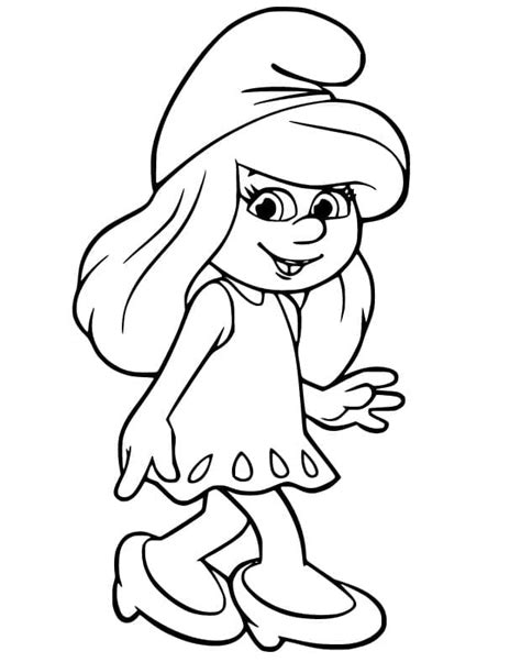 Smurf And Smurfette Color Image Smurf Free Printable Coloring Page My