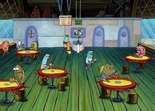 The chum bucket, the fictional restaurant run by plankton and karen in spongebob squarepants. Krusty Krab - Wikipedia