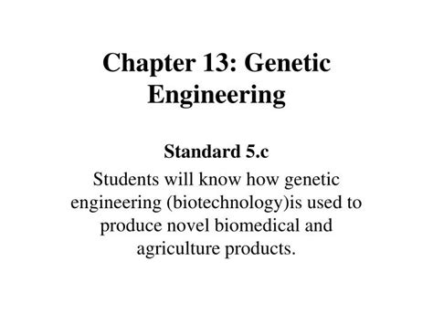 PPT Chapter 13 Genetic Engineering PowerPoint Presentation Free