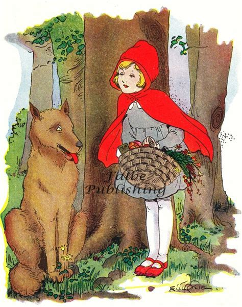 Items Similar To Wolf And Little Red Riding Hood Vintage Full Color