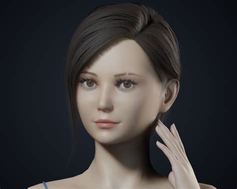 3d model rigged female character vr ar low poly cgtrader