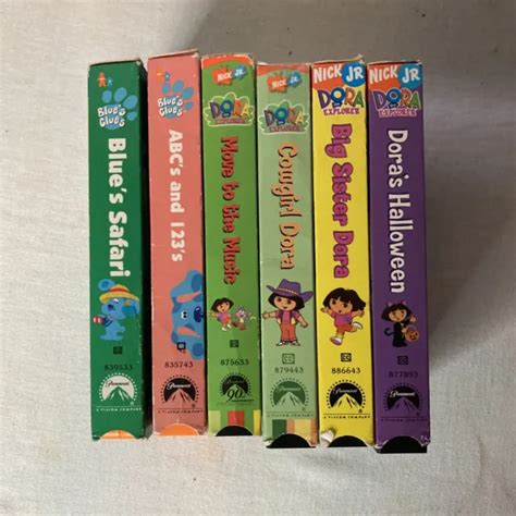 Nickelodeon Nick Jr Dora The Explorer Blues Clues Vhs Lot Of 6 Tapes