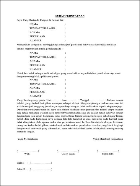 Contoh Surat Perjanjian Nikah Dalam Islam Surat Permohonan Desain