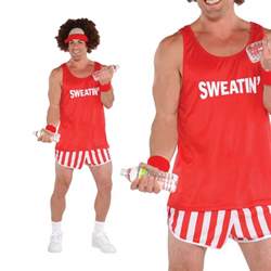 Mens 80s Lets Get Physical Workout Sport Exercise Costume Fancy Dress