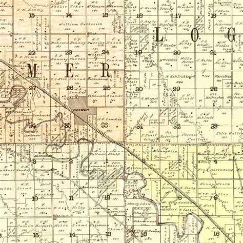 Vintage Map Of Cuming County Nebraska 1900 By Teds Vintage Art