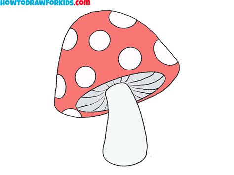How To Draw A Mushroom Step By Step Drawing Tutorial For Kids