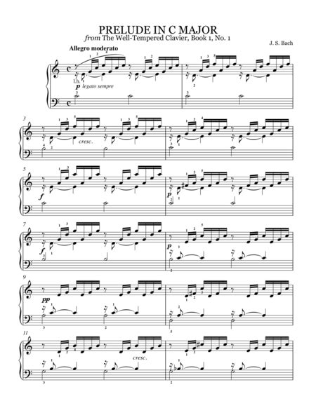 Prelude In C Major By Johann Sebastian Bach Johann Sebastian Bach Digital Sheet Music For