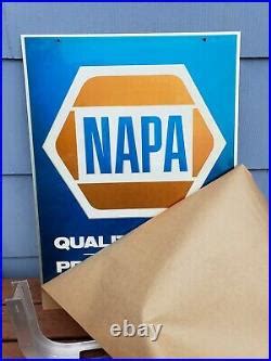 Vintage Napa Auto Parts Advertising Double Sided Aluminum Sign X