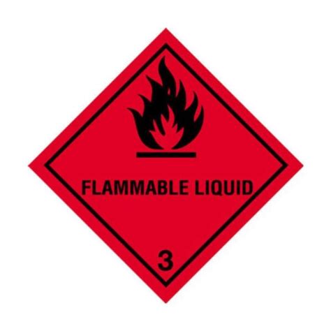 Un Hazard Warning Diamond Class Flammable Liquids H Tec