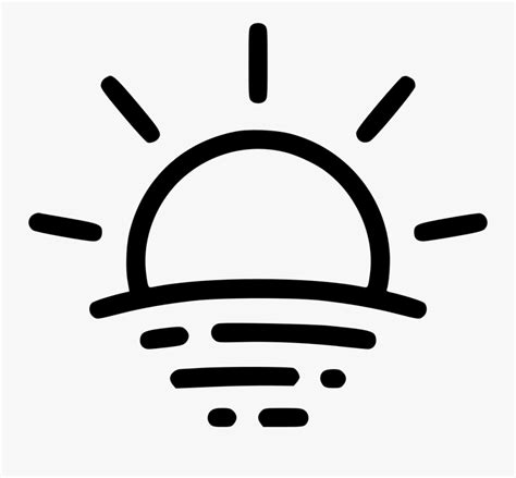 Sun clipart black and white. Sunrise Black And White Clipart - Sunset Icon Png , Free ...