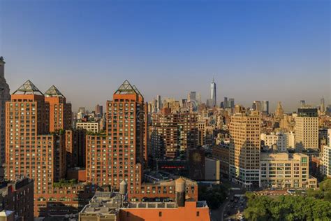 Aerial View Of The Iconic Skyline And Skyscrapers Of New York Lower
