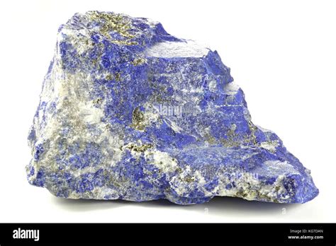 Lapis Lazuli From Afghanistan Isolated On White Background Stock Photo
