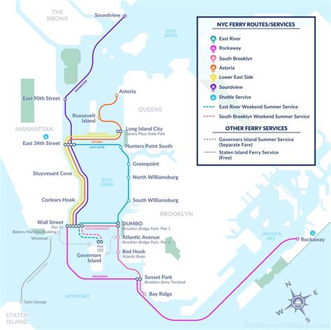 New York City ferry map