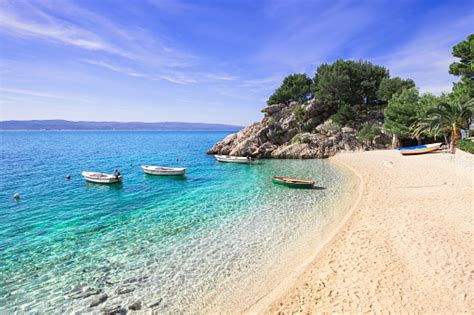Beautiful Beach Mediterranean Sea Makarska Riviera Croatia Stock Photo