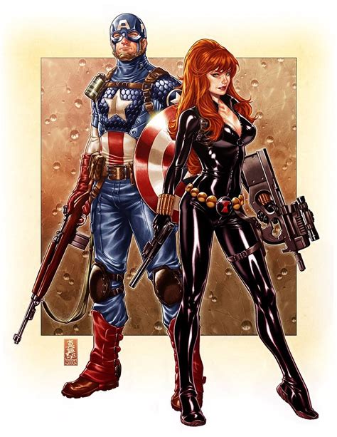 Captain America And Black Widow By Mark Brooks Captain America