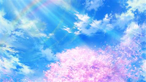 Bd75 Anime Sky Cloud Spring Art Illustration Wallpaper